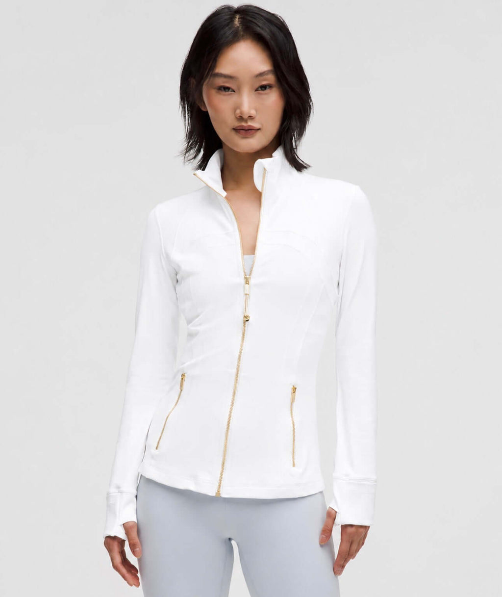 White Defined Lululemon With Gold Zipper