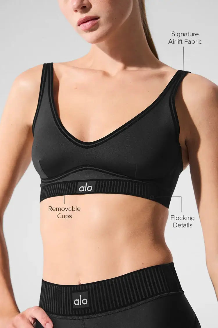 Black Alo Airlift Line Up Bra