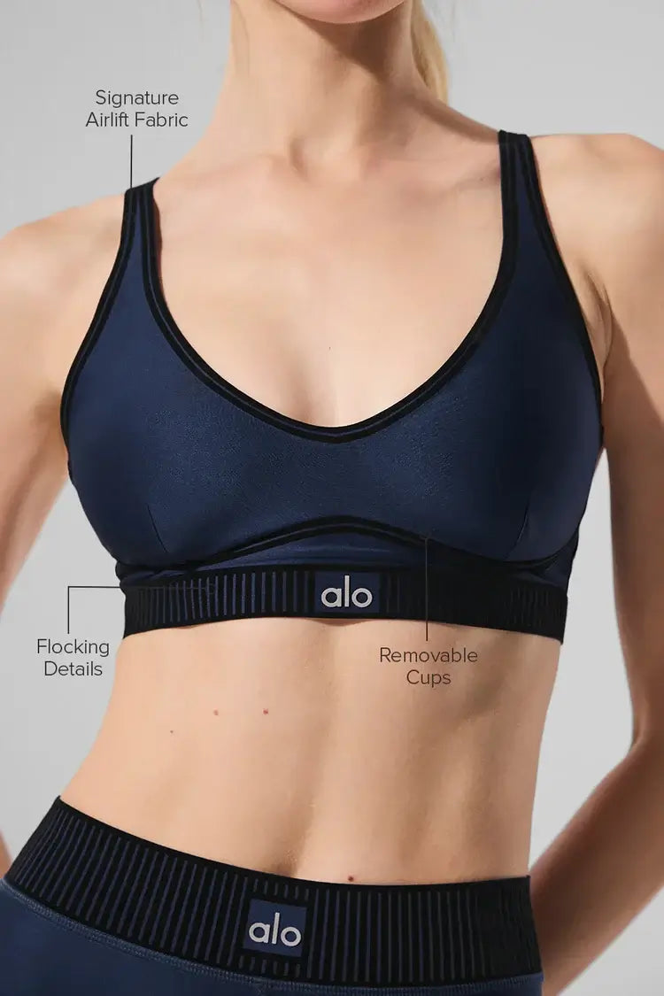 Navy Blue Alo Air Line Bra